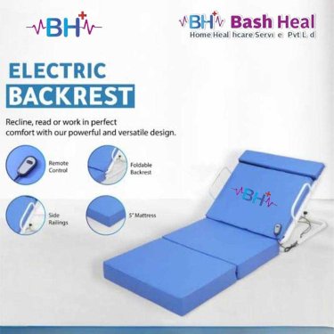 Remote Control Electric Backrest with Side Safety Rails and Cushion Mattress in Bangalore