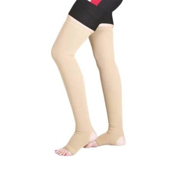 Unisex DVT Compression Stocking Beige Thigh High Stretch Fit Open Toe in Bangalore